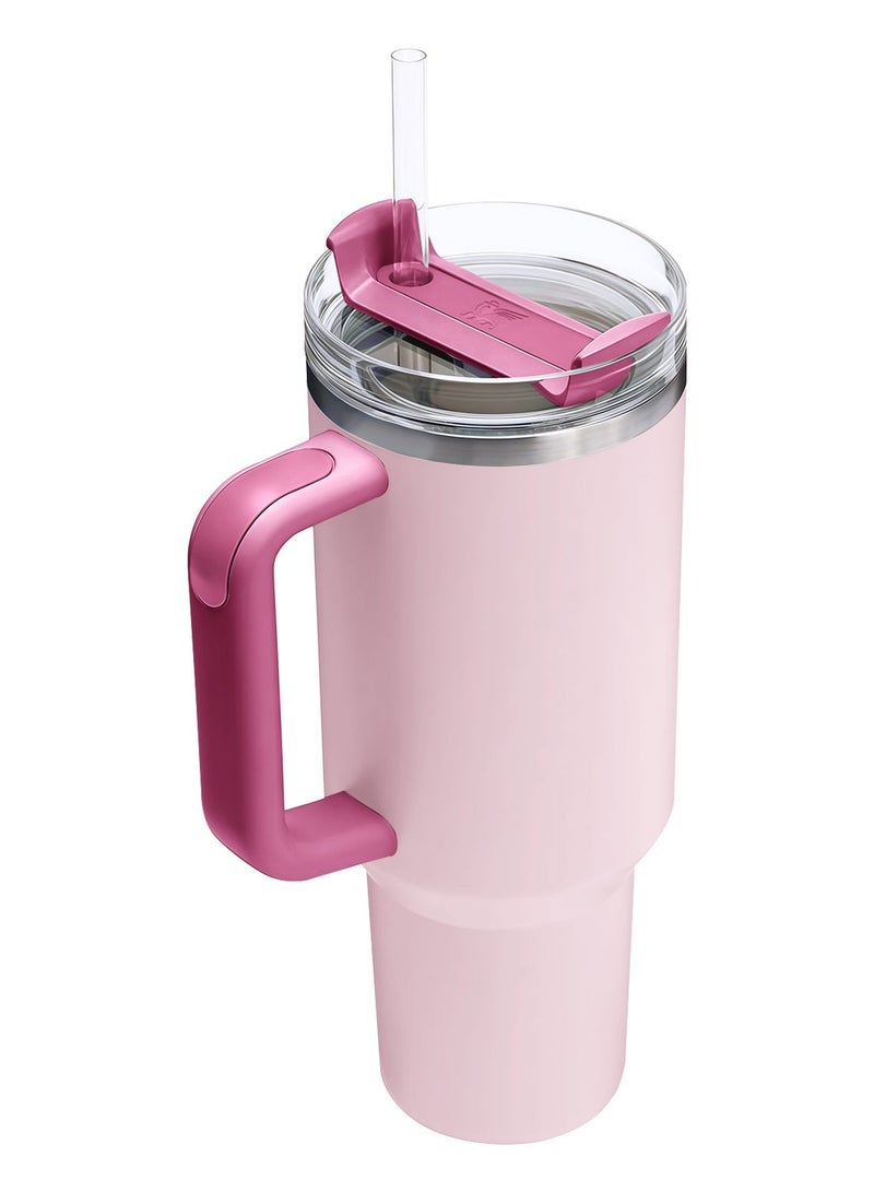 Stanley Quencher H2.0 FlowState كأس معزول من الفولاذ المقاوم للصدأ مع غطاء وشفاطة للماء، والشاي المثلج أو القهوة، والسموثي والمزيد، 40 أوقية، وردي فلامنغو - Image 3
