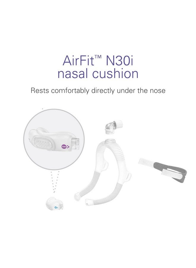 ResMed AirFit N30i Cushion - Nasal CPAP Mask Cushion Replacement - Soft Silicone - Quiet Venting - CPAP Supplies & Accessories - Wide - Image 1