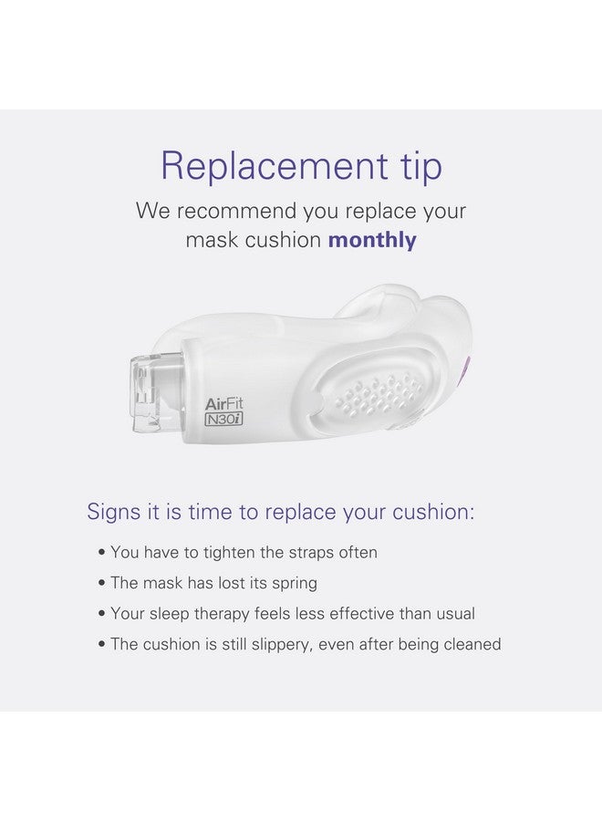 ResMed AirFit N30i Cushion - Nasal CPAP Mask Cushion Replacement - Soft Silicone - Quiet Venting - CPAP Supplies & Accessories - Wide - Image 4