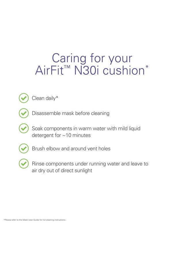 ResMed AirFit N30i Cushion - Nasal CPAP Mask Cushion Replacement - Soft Silicone - Quiet Venting - CPAP Supplies & Accessories - Wide - Image 3