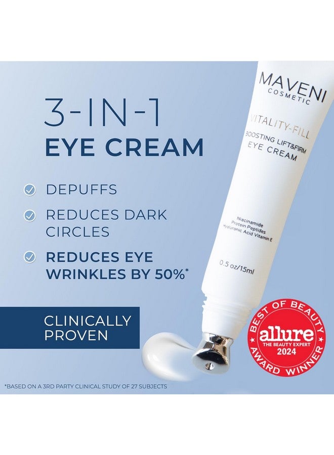 MAVENI Vitality-Fill Boosting Eye Cream, Natural Anti Aging Under Eye Cream Lift & Firm,Reduce Wrinkles,Fine Lines,and Under Eye Bags,Dark Circles Under Eye Cream - Image 2