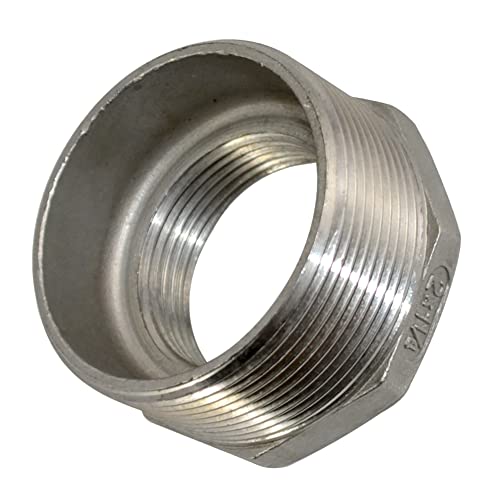 DAN SPEED 2" Male x 1-1/4" Female Thread Reducer Bushing Pipe Fitting, Adapter, Stainless steel SS 304 NPT (2" Male x 1-1/4" Female) - Image 2