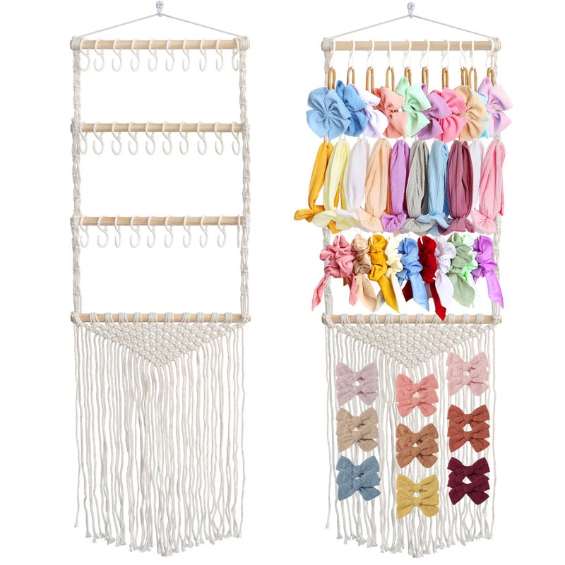 Headband Holder Hair Bows Organizer for Girls Baby Headbands Hair Accessories Organizer Storage Wall Hanging Decor for Toddler Girls Room
