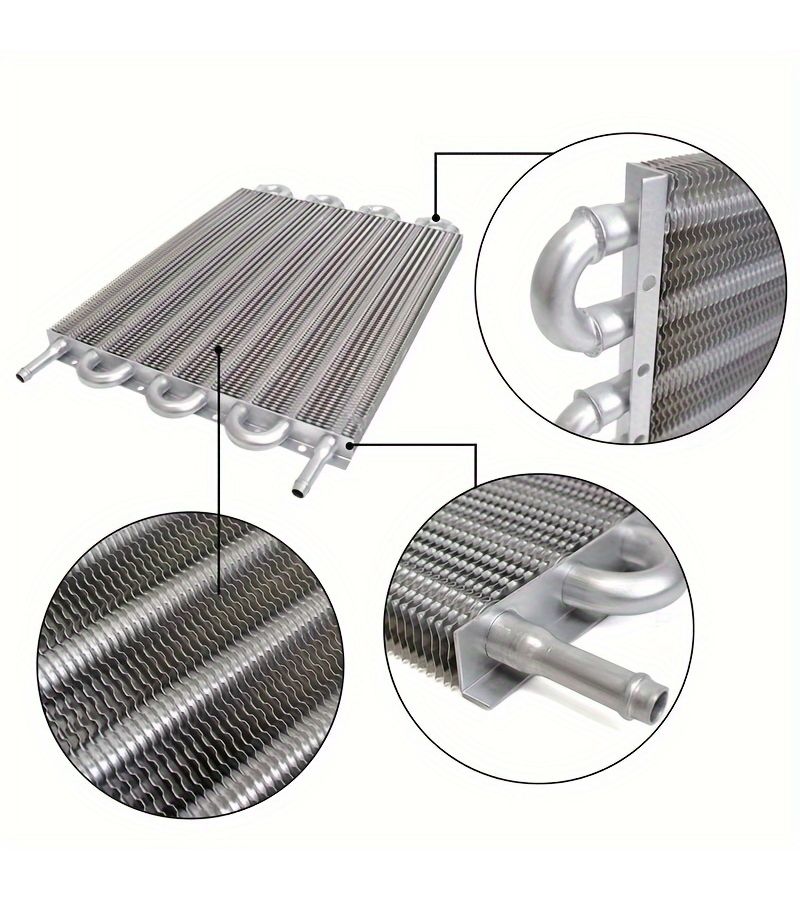 Universal Transmission Cooler Kit 8 Rows Silvery Black Aluminum High Performance Car Engine Transmission Oil Durable Construction Aluminum Fin - Image 4
