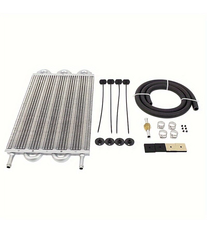 Universal Transmission Cooler Kit 8 Rows Silvery Black Aluminum High Performance Car Engine Transmission Oil Durable Construction Aluminum Fin - Image 3