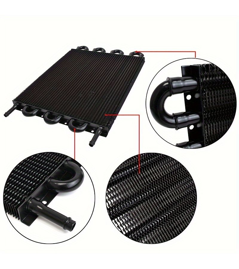 Universal Transmission Cooler Kit 8 Rows Silvery Black Aluminum High Performance Car Engine Transmission Oil Durable Construction Aluminum Fin - Image 5
