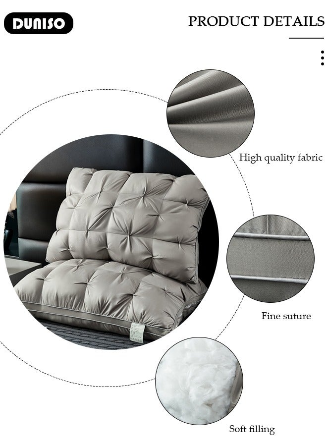 DUNISO 2PCS Sleeping Pillow Washable Soybean Fiber Neck Support Pillow Bed Pillows with Polyester Fiber Cover, Ergonomic Pillow for Neck Head and Shoulder Pain Relief,Soft and Breathable - Image 2