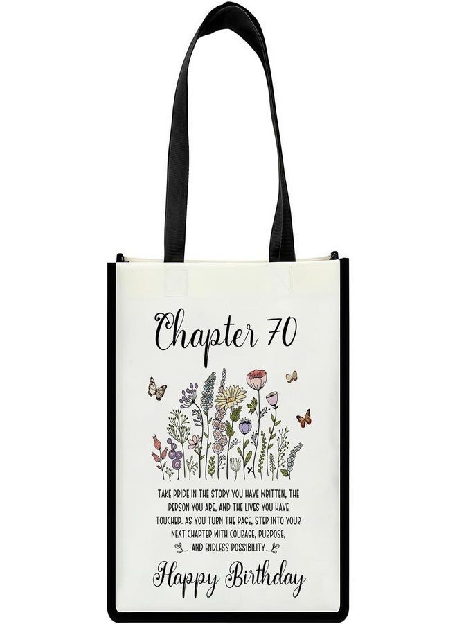 QUPT 70th Birthday Gifts for Women Men, 70th Birthday Gifts for Hin Her, 1956 Seventy Presents for Women Men, 70 Years Old Gift, 70 Years Old Tote Bag for Her, Seventy Presents Canvas Tote Bag Shopping Bag - Image 1