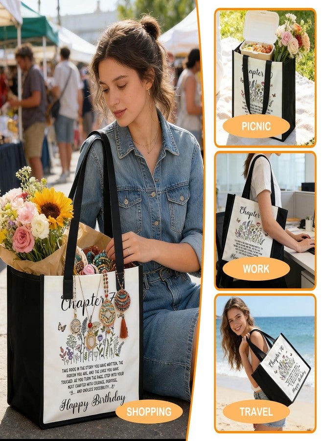 QUPT 70th Birthday Gifts for Women Men, 70th Birthday Gifts for Hin Her, 1956 Seventy Presents for Women Men, 70 Years Old Gift, 70 Years Old Tote Bag for Her, Seventy Presents Canvas Tote Bag Shopping Bag - Image 5