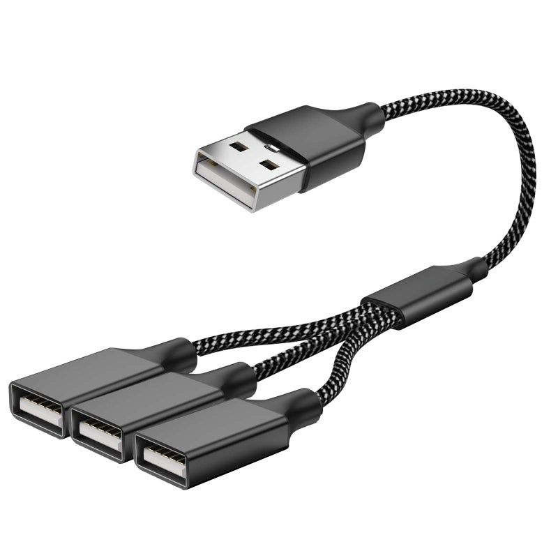 Pastall USB Splitter 1 in 3 Outï¼ˆ11.8in/30cmï¼‰, USB Y Splitterï¼Œ Data & Charger Power Split Adapter for Mac,Xbox One Series X/S,Cell Phone,PS5,Lapt (NOT for Monitor) - Image 1