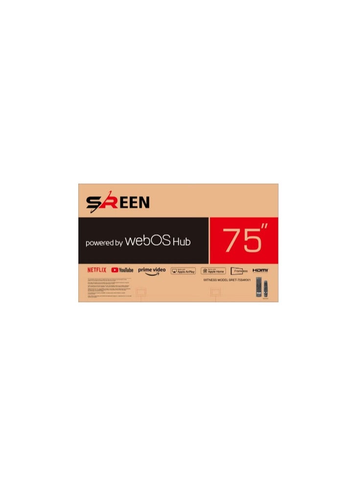 سرين سرين شاشة 75 بوصه , وضوح فائق الجودة LED - 4K سمارت نظام تشغيل ويب أوس مع ريموت ماجيك- بدون اطار  SRET-75S4KW2  - Image 5