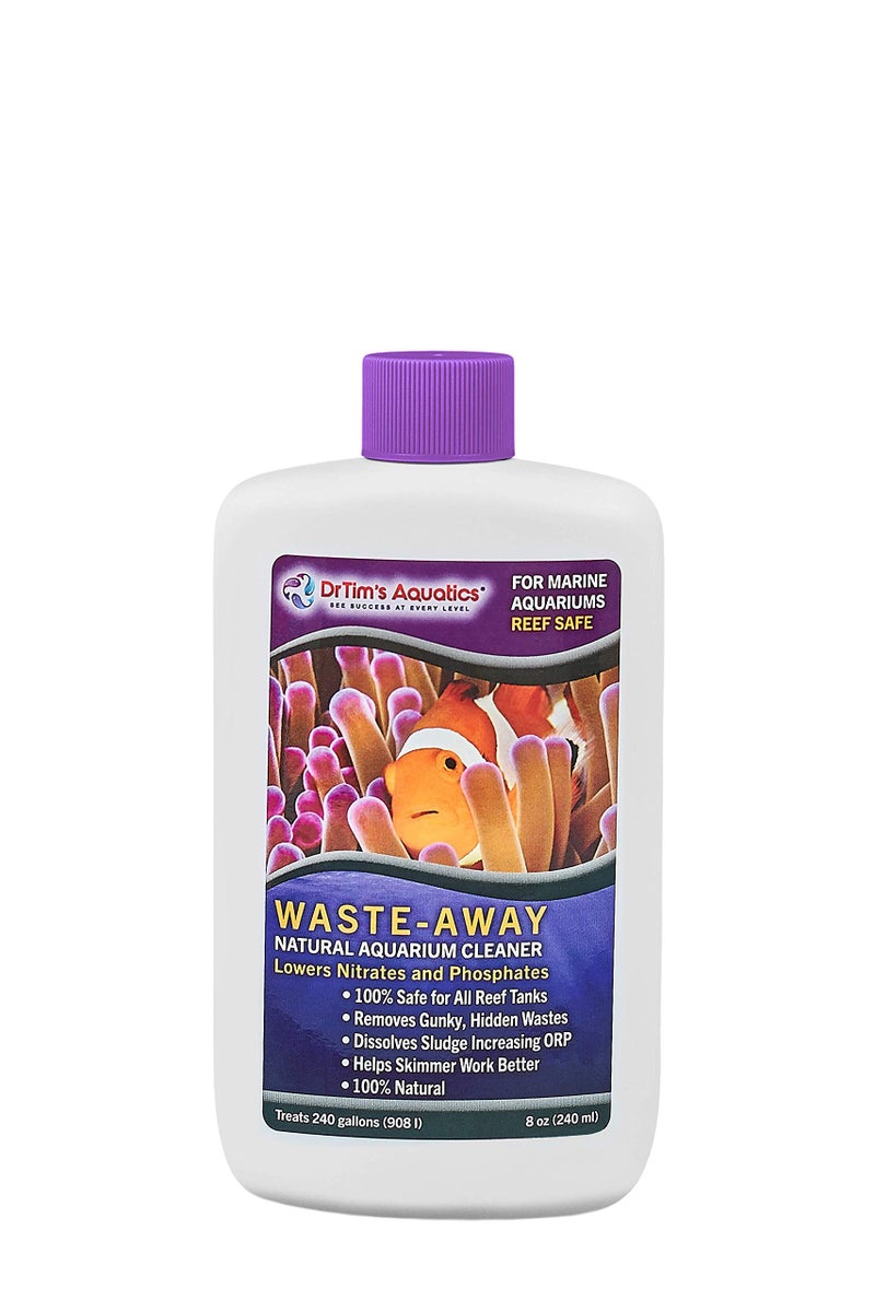DrTim's Aquatics Reef Waste-Away Sludge Busting Bacteria â€“ For Reef, Nano, Seahorse Aquaria, Fish Tanks, Aquariums â€“ Unclogs, Cleans Gravel Beds, Removes Hidden Wastes â€“ 100% Natural â€“ 8 Oz. (472) - Image 1