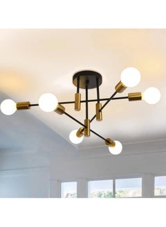 GEADI Mid Century Sputnik Chandelier Modern Ceiling Lighting 6 Lights Adjustable Industrial Mount Pendant Light Fixture For Kitchen Living Dining Room Bedroom Foyer  - Image 1
