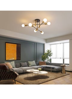 GEADI Mid Century Sputnik Chandelier Modern Ceiling Lighting 6 Lights Adjustable Industrial Mount Pendant Light Fixture For Kitchen Living Dining Room Bedroom Foyer  - Image 5