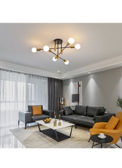 GEADI Mid Century Sputnik Chandelier Modern Ceiling Lighting 6 Lights Adjustable Industrial Mount Pendant Light Fixture For Kitchen Living Dining Room Bedroom Foyer  - Image 4