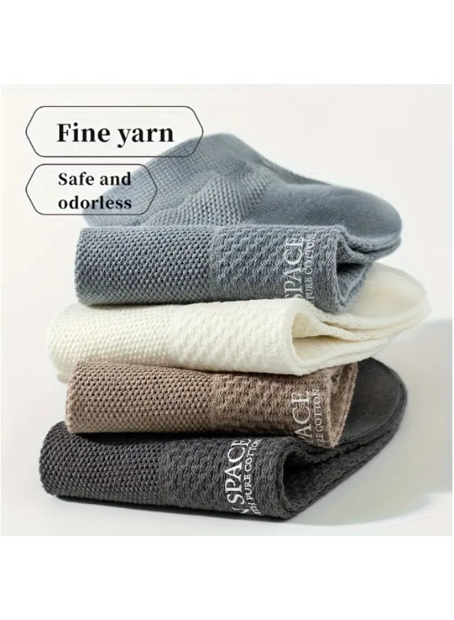 5 Pairs Men’s Breathable Mesh Low-Cut Socks – Soft Cotton, Moisture-Wicking, Summer Comfort - Image 2