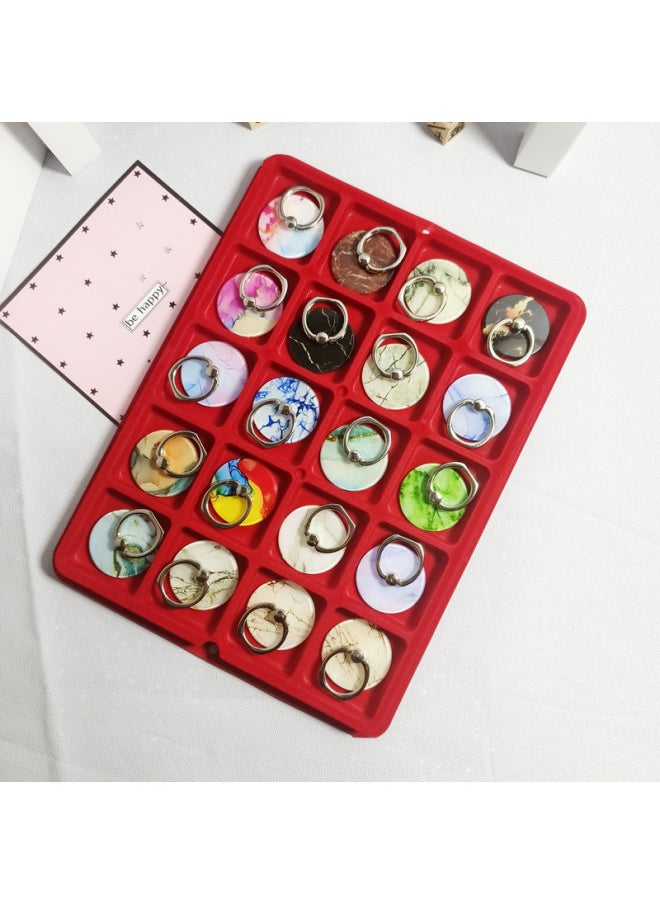 Generic - 20 Full-version Ring Buckle Flower Mobile Phone Stand Desktop Stand Multi-picture Mixed Color Delivery Wholesale-Color:Marble Square Ring Buckle/20 Pieces - Image 1