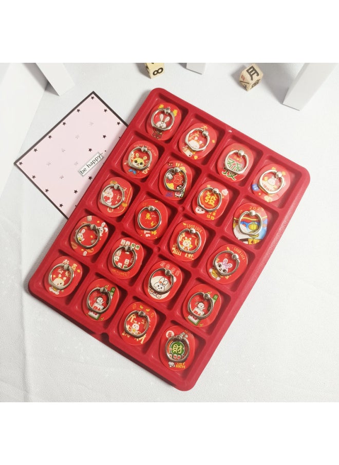 Generic - 20 Full-version Ring Buckle Flower Mobile Phone Stand Desktop Stand Multi-picture Mixed Color Delivery Wholesale-Color:Marble Square Ring Buckle/20 Pieces - Image 1