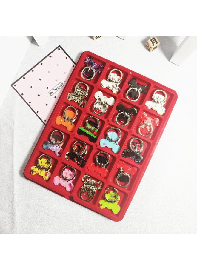 Generic - 20 Full-version Ring Buckle Flower Mobile Phone Stand Desktop Stand Multi-picture Mixed Color Delivery Wholesale-Color:Marble Square Ring Buckle/20 Pieces - Image 1