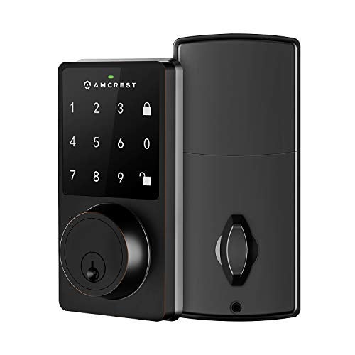 Amcrest Keyless Entry Door Lock Deadbolt, Digital Door Locks with Keypads, Smart Lock, Electronic Keypad Door Knob Cylinder Deadbolt, Automatic Locking, Heavy Duty Commercial Grade ADL220-B - Image 1