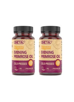 Deva Vegan Evening Primrose Oil Organic Coldpressed Unrefined 90 Capsules 2Pack
