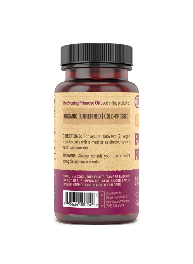 Deva Vegan Vitamins Deva Vegan Evening Primrose Oil Organic Coldpressed Unrefined 90 Capsules 2Pack  - Image 5