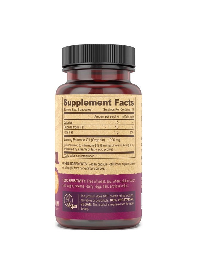 Deva Vegan Vitamins Deva Vegan Evening Primrose Oil Organic Coldpressed Unrefined 90 Capsules 2Pack  - Image 4