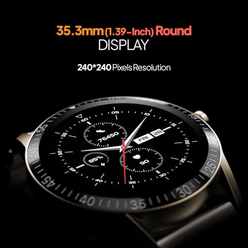 Fire-Boltt Talk Round Smart Watch 1.39″ TFT Display with Bluetooth Calling, Dual Button, Voice Assistance, SPO₂ & Heart Rate Monitor, 120+ Sports Modes, Smartwatch for Men & Women - Beige - Image 4