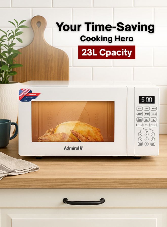 Admiral 23L Microwave Oven, 800W Power, Mechanical Control, Compact Design, 1-Year Warranty – Model ADMW23WSWP (White) 23 L 800 W ADMW23WSWP White - Image 5