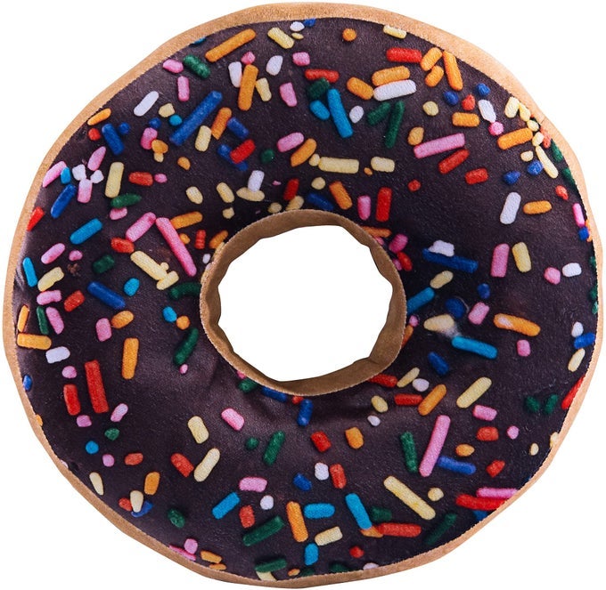 ROUND THROW PILLOW 14 INCH CHOCOLATE DONUT 3D DIGITAL PRINT DECORATIVE COMFORTABLE SOFT PLUSH FUNNY FOOD SHAPED PILLOW LIGHT WEIGHT SEAT PAD CUSHION FOR COUCH CHAIR FLOOR SOFA