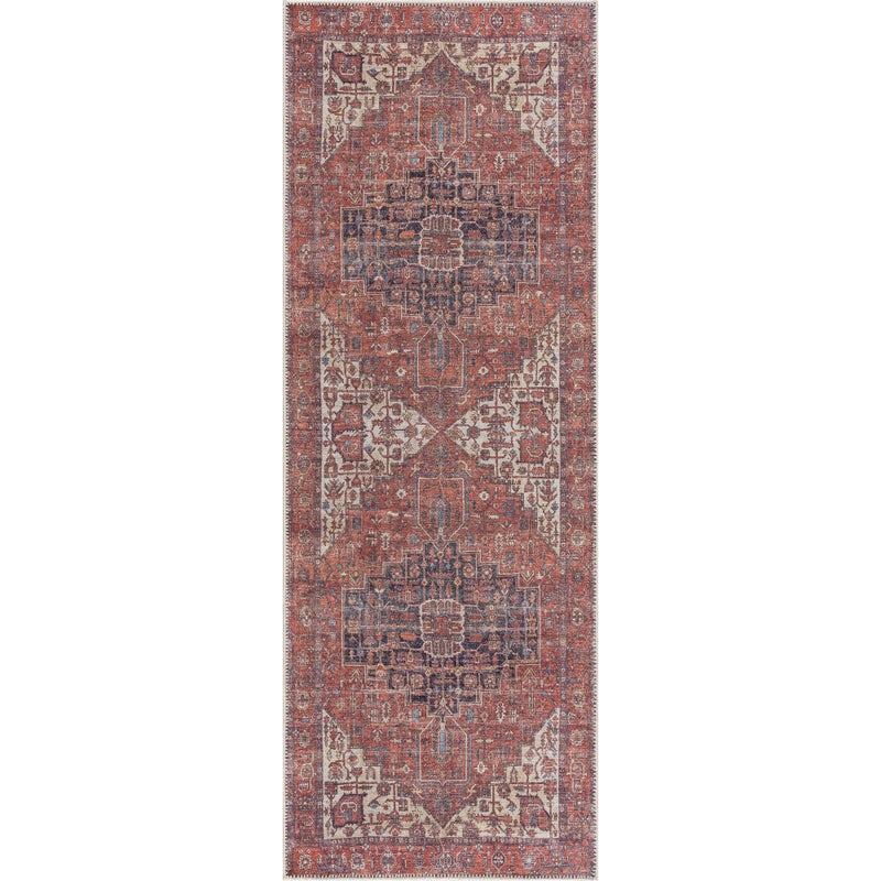 Bloom Rugs Washable 12 ft Runner - Red/Orange/Beige Traditional Runner for Entryway, Hallway, Bathroom, and Kitchen - Exact Size: 2.5' x 12' - Image 2