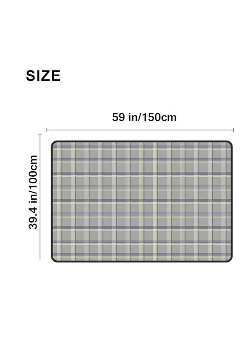 Generic Portable Travel Blanket Airplane Compact With Bag, Fleece Throw Blanket Cozy Soft For Camping Train 60" X 40", Plaid,(Grey) - Image 4