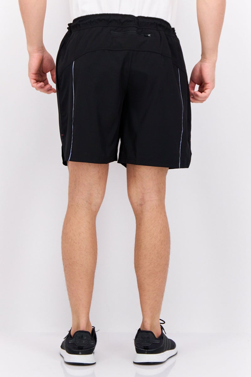 MOTION شورتات تدريب رياضية للرجال مع حبل سحب، أسود - Image 3