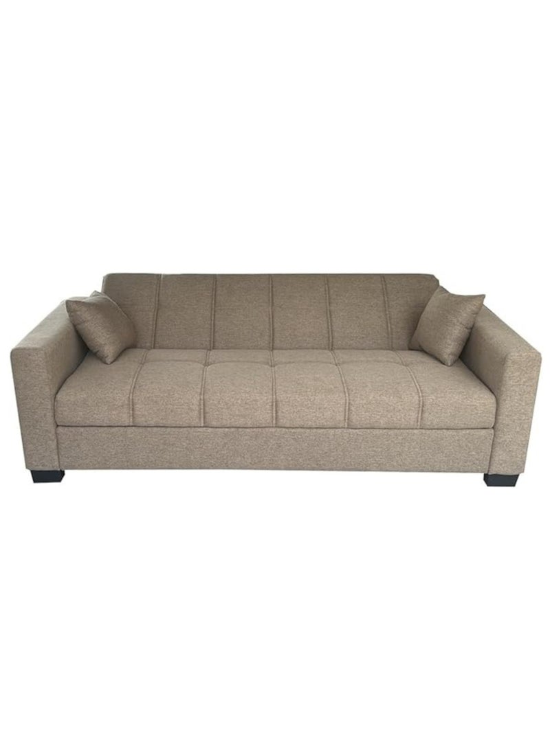 KARNAK Karnak Alba Sofa Cum Bed Sleeping Fabric Sofa Three Seat Sofa Bed Modern Design Living Room Sofa K-S399 Brown 180X110X75 Cm  - Image 2