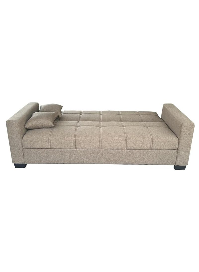 KARNAK Karnak Alba Sofa Cum Bed Sleeping Fabric Sofa Three Seat Sofa Bed Modern Design Living Room Sofa K-S399 Brown 180X110X75 Cm  - Image 3