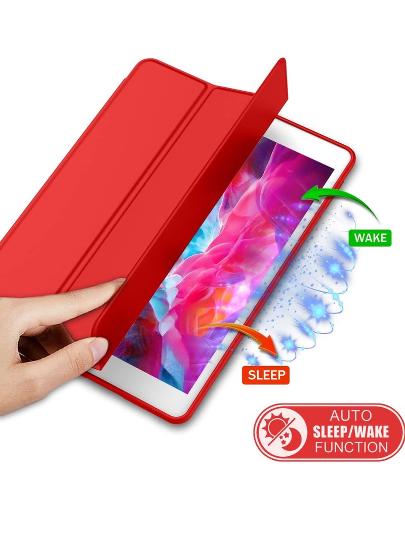 iPad 9.7 Case 2018 2017 Model 6th 5th Generation Smart Cover with Pencil Holder and Soft Baby Skin Silicone Back and Full Body Protection Auto Wake Sleep Cover