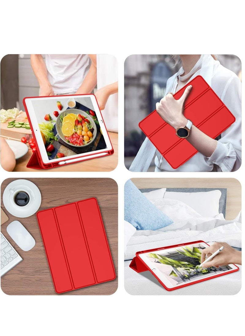 iPad 9.7 Case 2018 2017 Model 6th 5th Generation Smart Cover with Pencil Holder and Soft Baby Skin Silicone Back and Full Body Protection Auto Wake Sleep Cover
