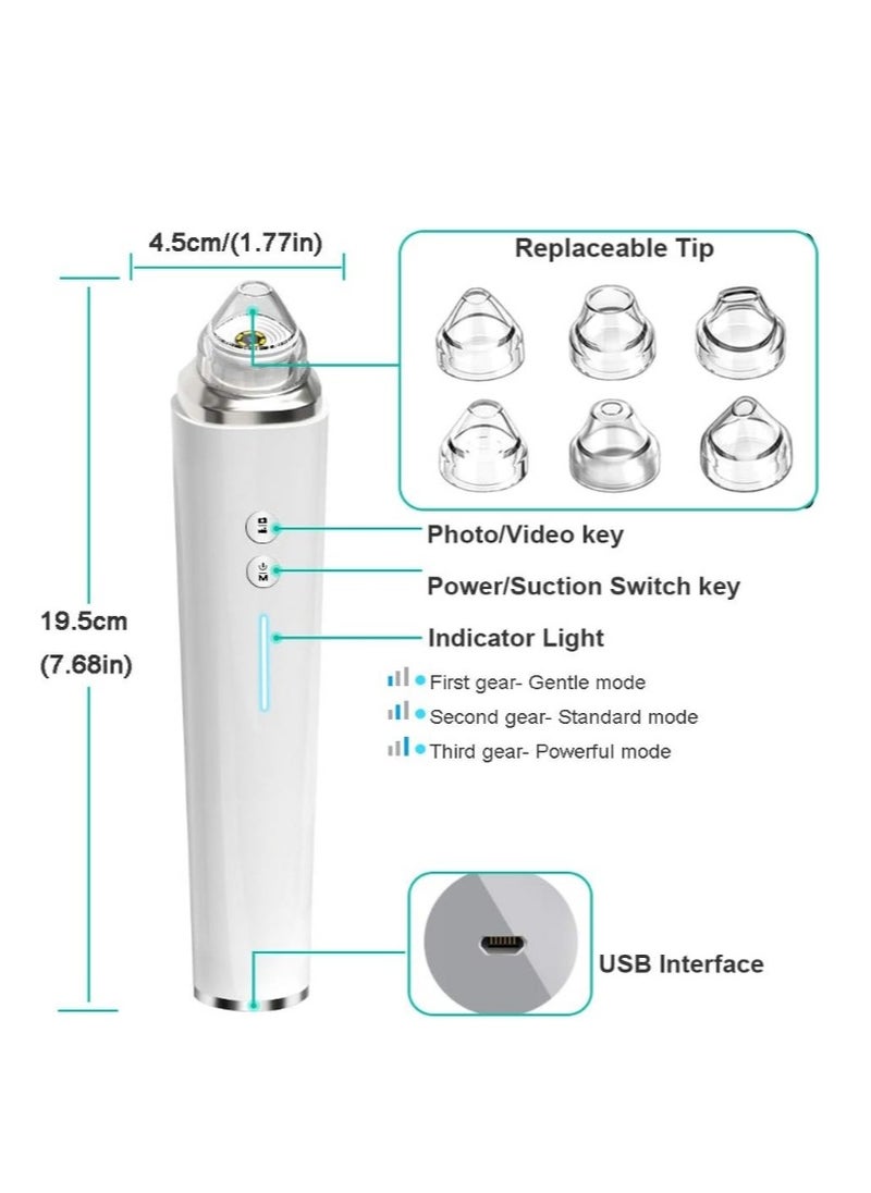 OASIS-TH - Black Head Pimple Vacume Removal with camera  Pore Vacuum Cleaner Blackhead Suction Tool, 20X Microscope Camera Rechargeable Facial Comedone Acne Extractor for Men Women - Image 1