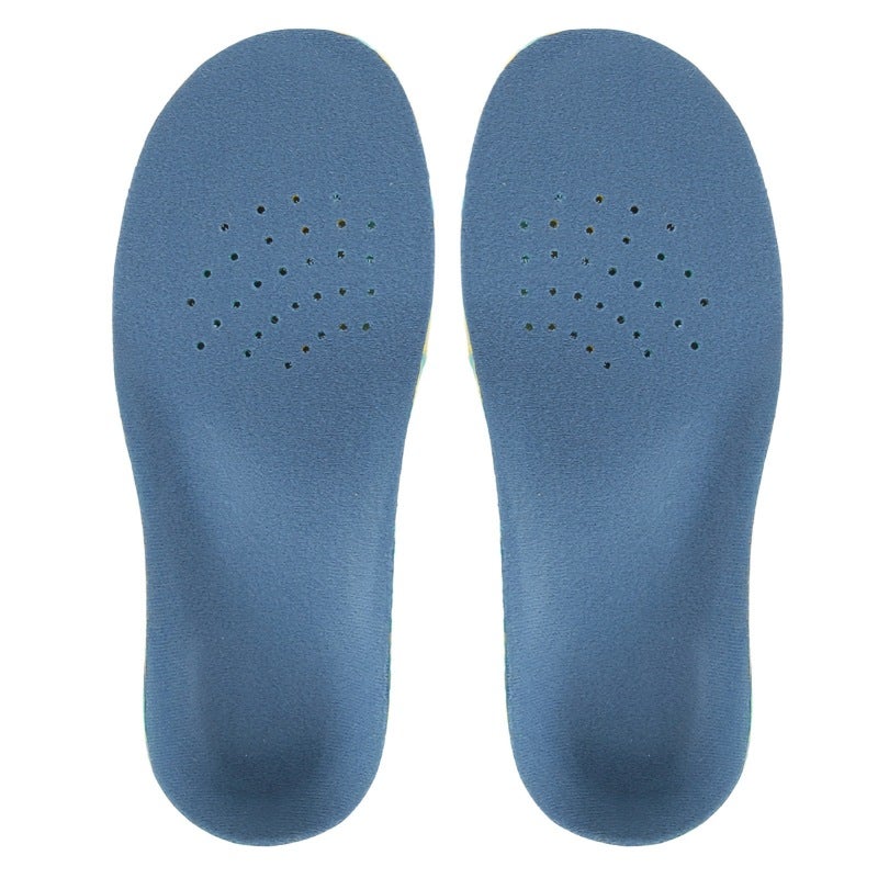 Kid Insole: Blue, Breathable Soft Quality Material, Arch Support - Flatfoot Correction Shock Absorbing Feet Support for Child Sports & Daily Wear - Image 1