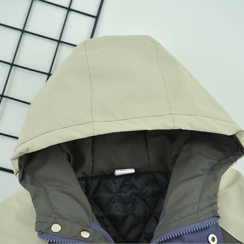Boys' Outdoor Jacket Top for Middle and Large Children's Autumn and Winter Thickened Cotton Jacket Children's Rainproof Windproof Top Fashionable Clothes - Image 5
