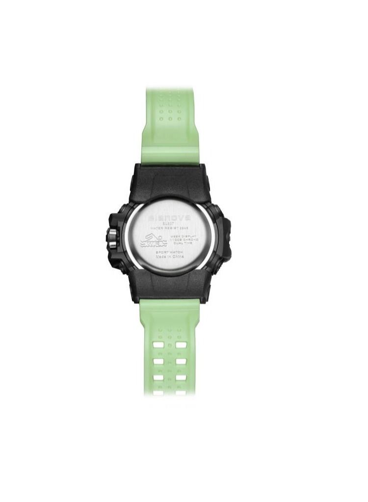 Elanova Stylish wristwatch with analog and digital display, water-resistant, featuring a durable silicone strap, perfect for athletes and everyday use, model EL907 for youth. - Image 3