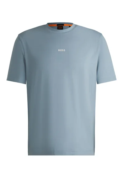 بوس Stretch-cotton T-shirt with contrast logo