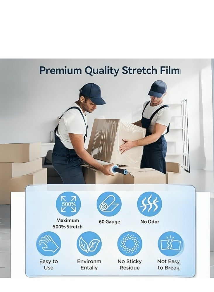 CRYSTAL Cling Film Roll - Clear, 45cm x 300m, 11 Microns, 2.4Kg,Pack of 6 - Image 2