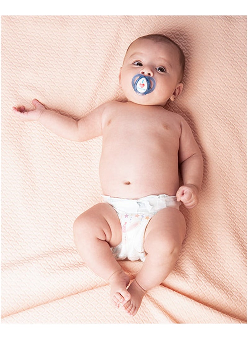 Umomy Soft Silicone Orthodontic Pacifier with Handle for Babies, BPA Free, Soothing Comfort, Infant Teething Relief, Symmetrical Shape, 0-6 Months, Blue - Image 2