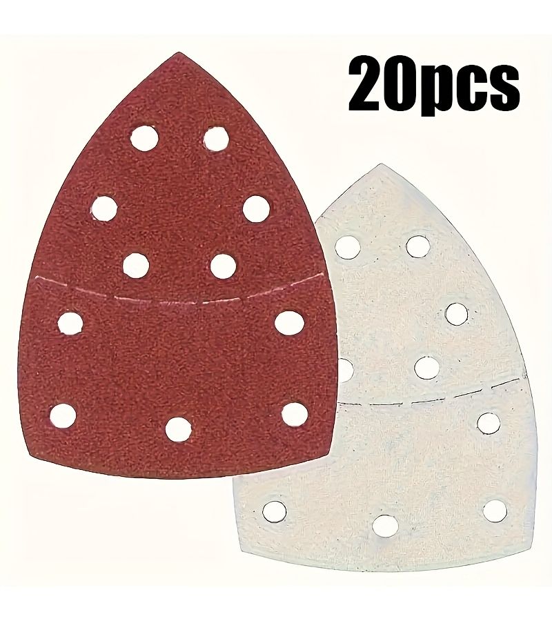 20 Pieces Triangle Sandpaper 120 Grit For Mouse Grinder 11 Holes Precision Machining And Polishing - Image 2