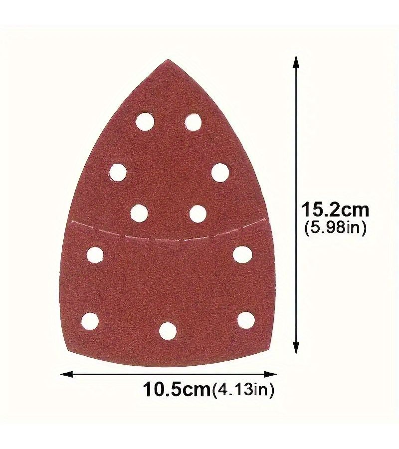 20 Pieces Triangle Sandpaper 120 Grit For Mouse Grinder 11 Holes Precision Machining And Polishing - Image 1