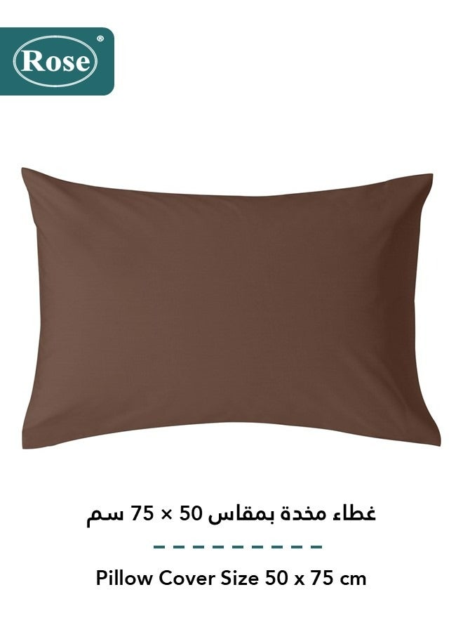 Rose Rose Luxurious Plain Fitted Sheet with Deep Pockets and Pillow Case, Bed Sheet 2-Pieces Set, Soft & Cozy Microfiber Breathable and Cooling, Extra Twin Size 120x200+38 cm, Dark Brown  - Image 4