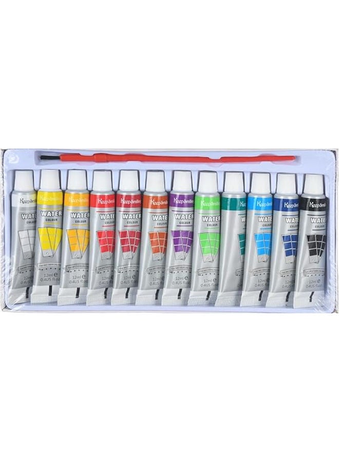 Keep Smiling Watercolor Box Of 12 Colors & 1 Brush - Hs-7112W - Image 2