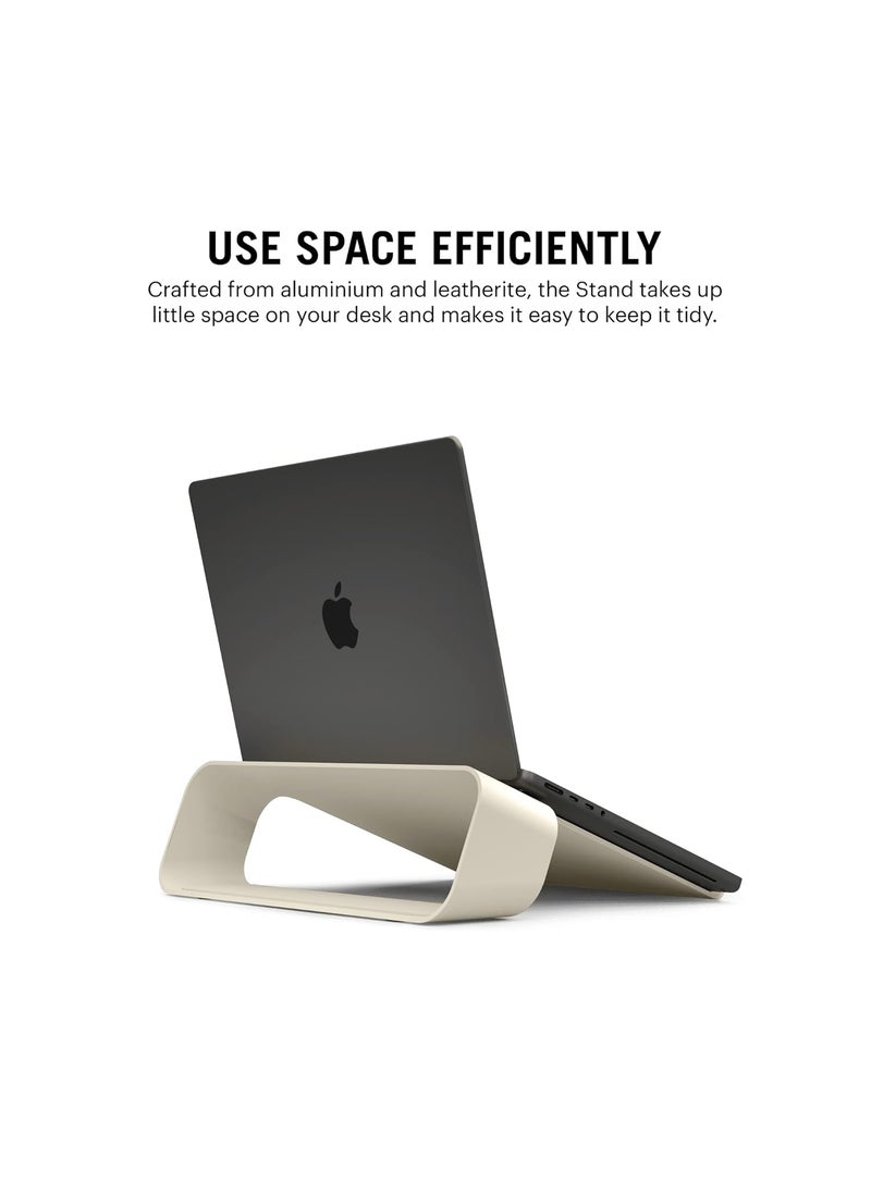 DailyObjects DailyObjects Arete Laptop Stand Ivory Portable Compatible with MacBook Notebook Tablet Aluminum Ergonomic Tabletop Laptops Upto 16 inch  - Image 4