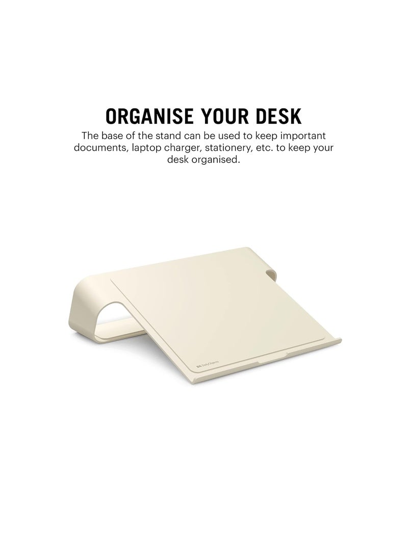 DailyObjects DailyObjects Arete Laptop Stand Ivory Portable Compatible with MacBook Notebook Tablet Aluminum Ergonomic Tabletop Laptops Upto 16 inch  - Image 2